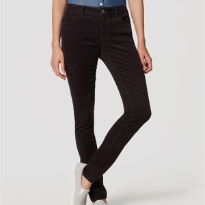 LOFT Women's Dark Blue  Corduroy Curvy Skinny jeans